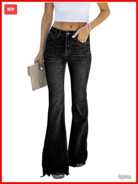 High Waisted Flare Bell Bottom Jeans Wide Leg Stretchy Denim Pants
